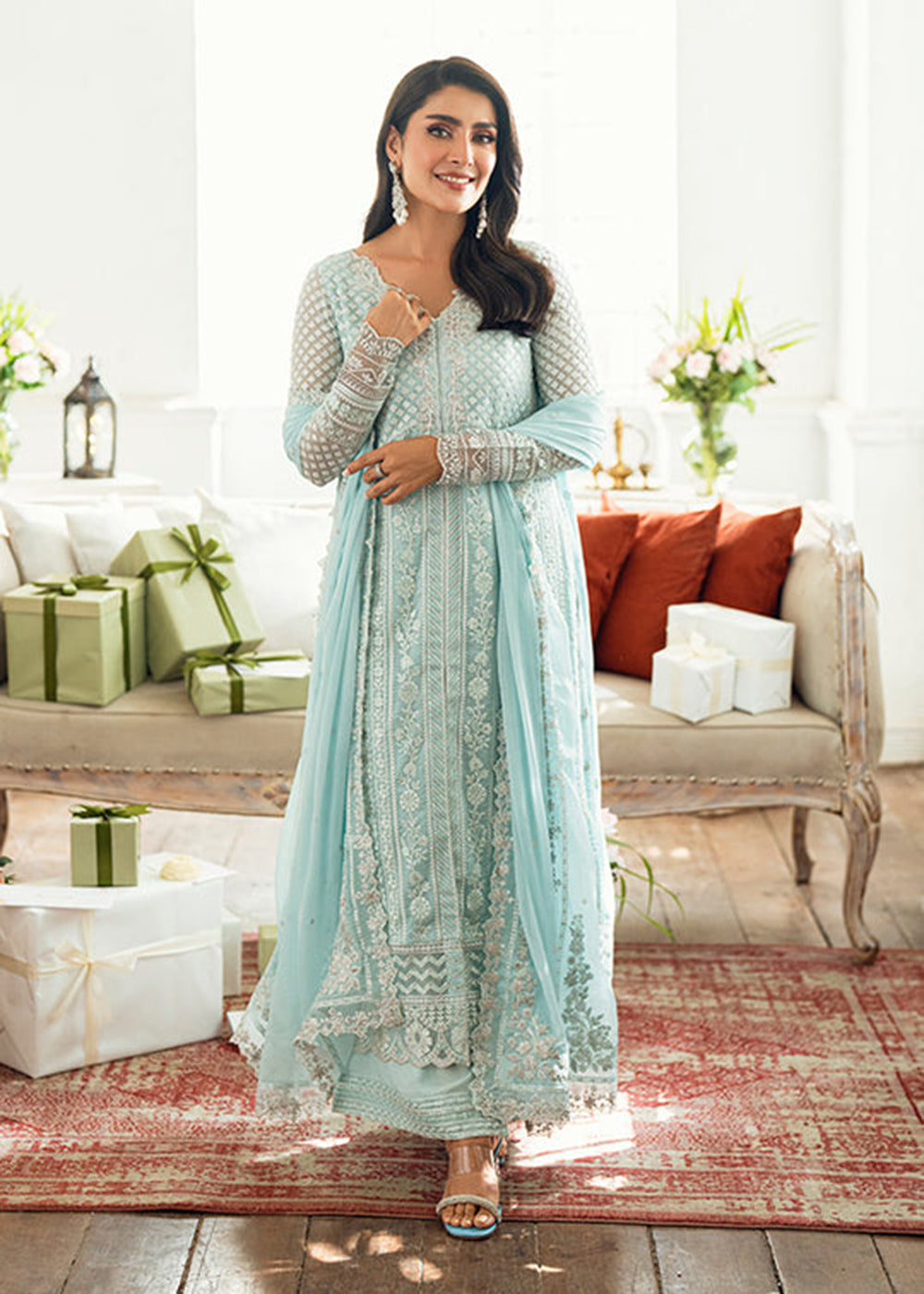 Azure Glow – Effortless Elegance Grace meets sophistication in Azure Glow, a stunning ice blue ensemble crafted from premium chiffon. Shop Now