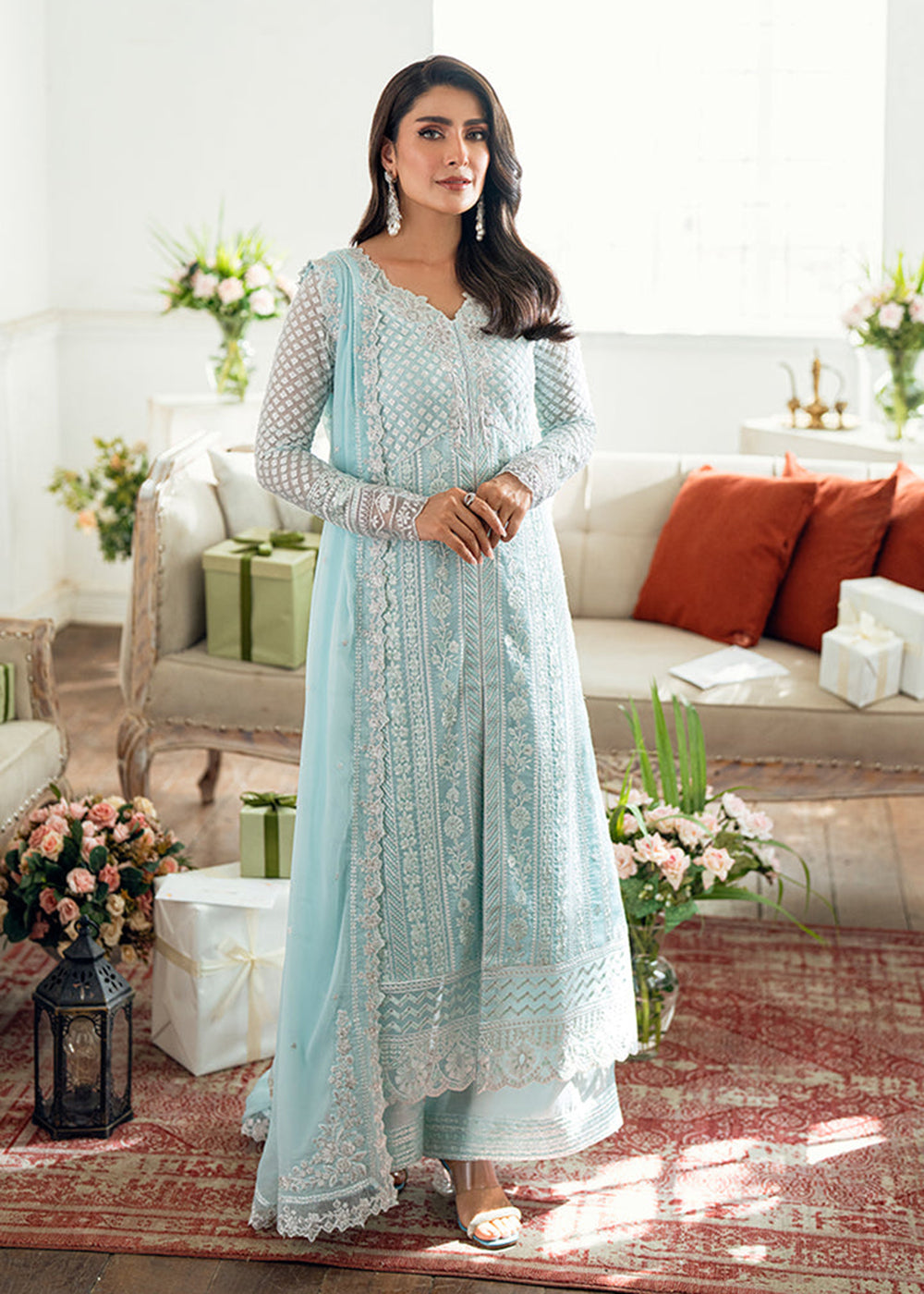 Azure Glow – Effortless Elegance Grace meets sophistication in Azure Glow, a stunning ice blue ensemble crafted from premium chiffon. Shop Now