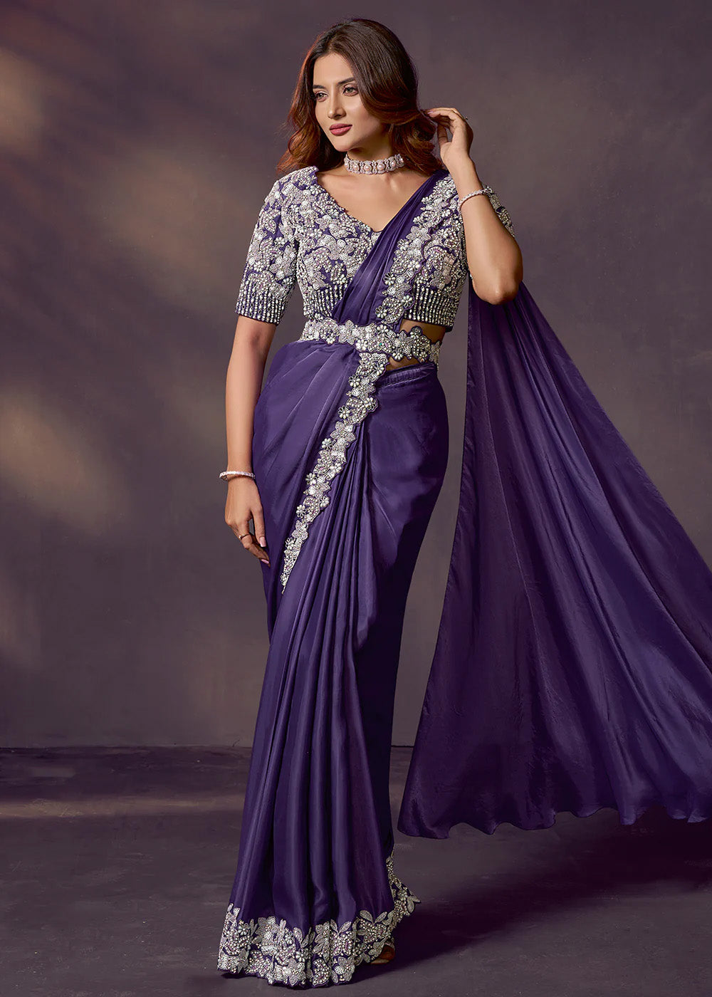 Designer Blue Pre-Draped Saree with a Modern Twist
