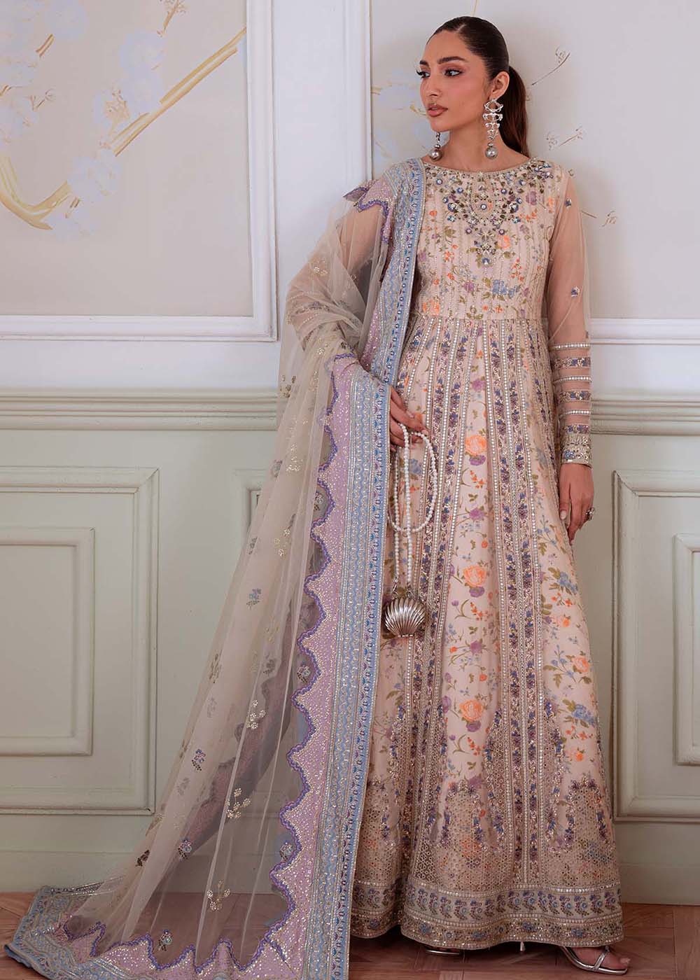 Ivory Elanora Premium Embroidered Collection ’25 by Nureh | NEL-83